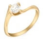 Кольцо из желтого золота 585 пробы c 1 бриллиантом Л24083206 фото 3