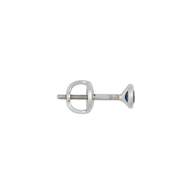 Серьга из золота 585 пробы c синт. сапфиром, Л 3506 8048 за 4560