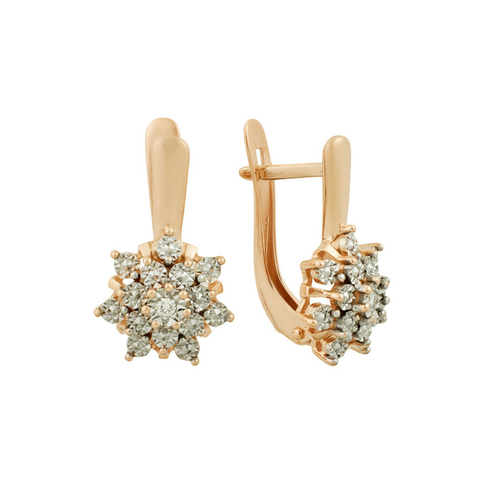 Серьги из золота 585 пробы c бриллиантами, Ц О007 2259 за 48720