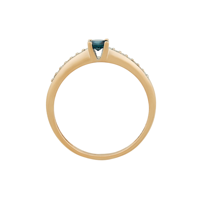 Кольцо из золота 585 пробы c сапфиром и бриллиантами, Л 7102 1936 за 23120