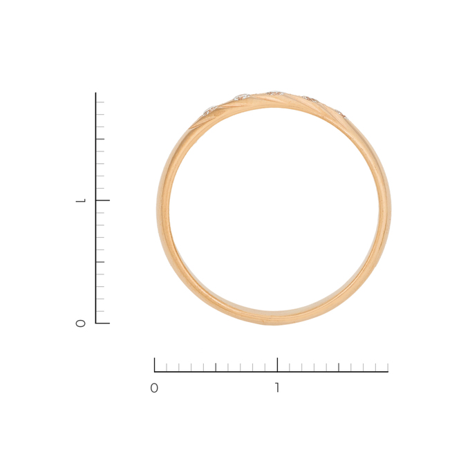 Кольцо из красного золота 585 пробы c 5 бриллиантами, Л 6201 5958 за 21540