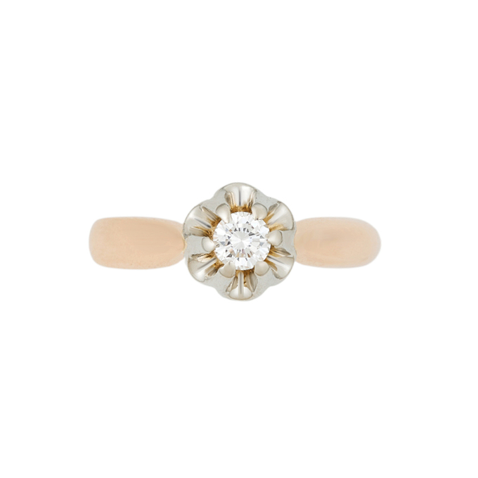 Кольцо из золота 583 пробы c бриллиантом, Л 2811 3048 за 98630