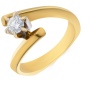 Кольцо из комбинированного золота 750 пробы c 1 бриллиантом Л29039872 фото 1