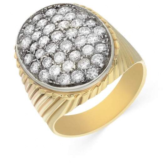 Кольцо из комбинированного золота 750 пробы c 40 бриллиантами 048594 фото 1