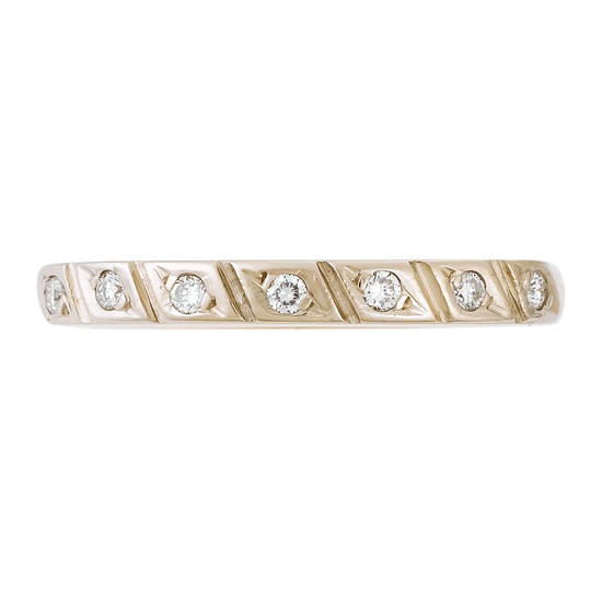 Кольцо из комбинированного золота 585 пробы c 7 бриллиантами, Л35062668 за 27120