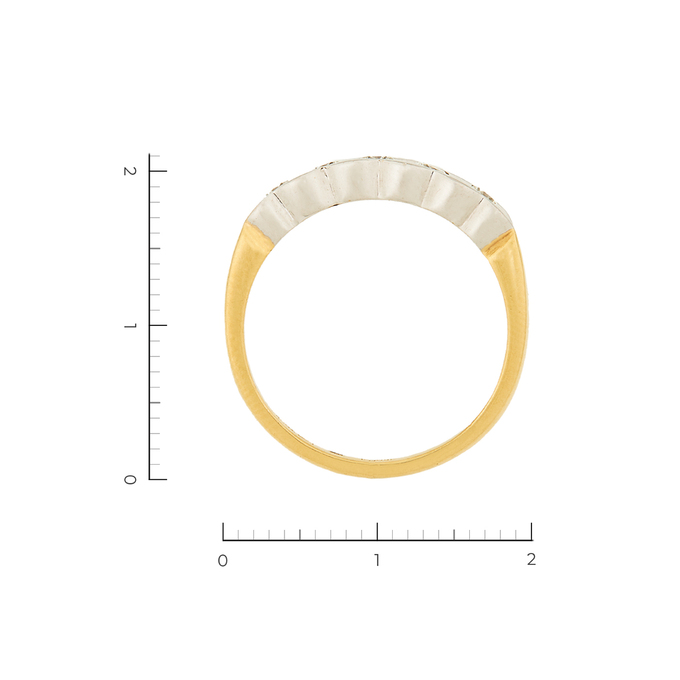 Кольцо из комбинированного золота 750 пробы c 5 бриллиантами, Л 2809 3426 за 65000