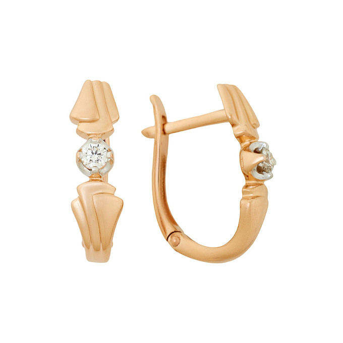 Серьги из золота 585 пробы c бриллиантами, Л 3014 8670 за 35200
