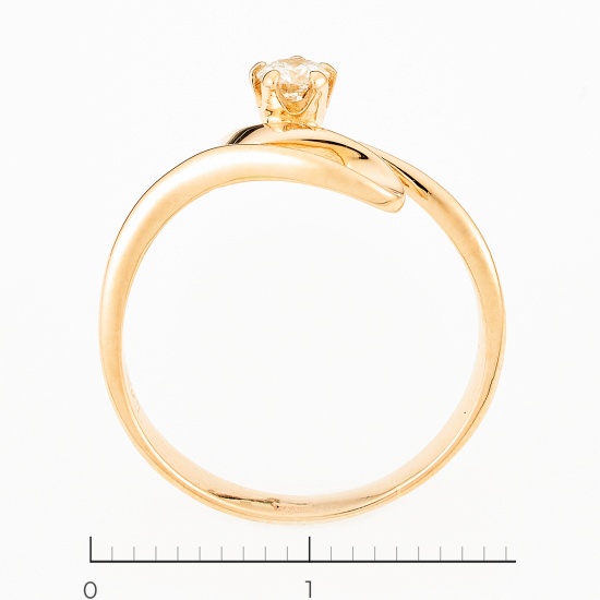 Кольцо из красного золота 585 пробы c 1 бриллиантом, Л12068877 за 16800