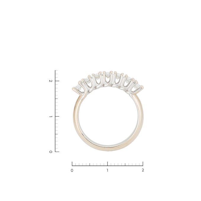 Кольцо из золота 750 пробы c 7 бриллиантами