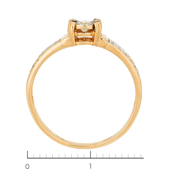 Кольцо из комбинированного золота 585 пробы c 21 бриллиантами, Л35062252 за 17150