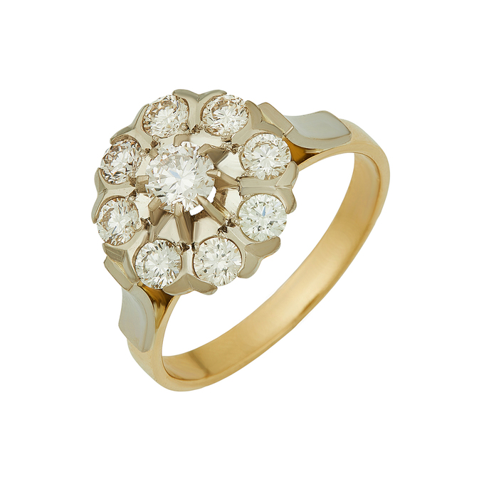 Кольцо из золота 750 пробы c бриллиантами