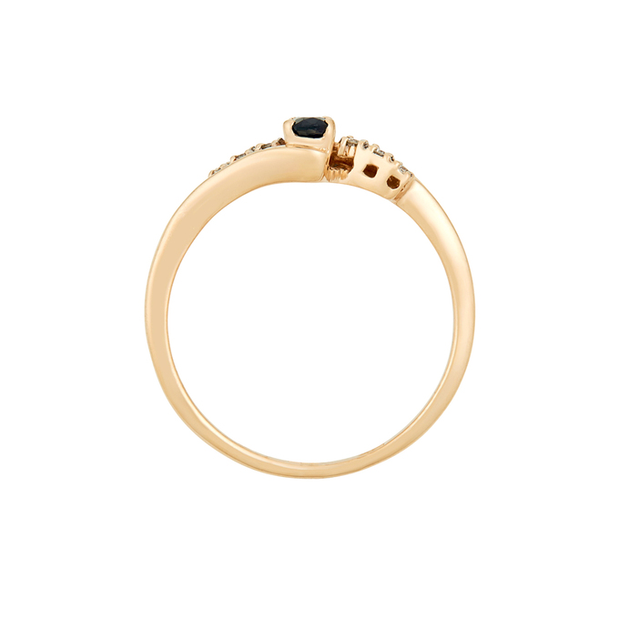 Кольцо из золота 585 пробы c сапфиром и бриллиантами, Л 4303 2107 за 23800