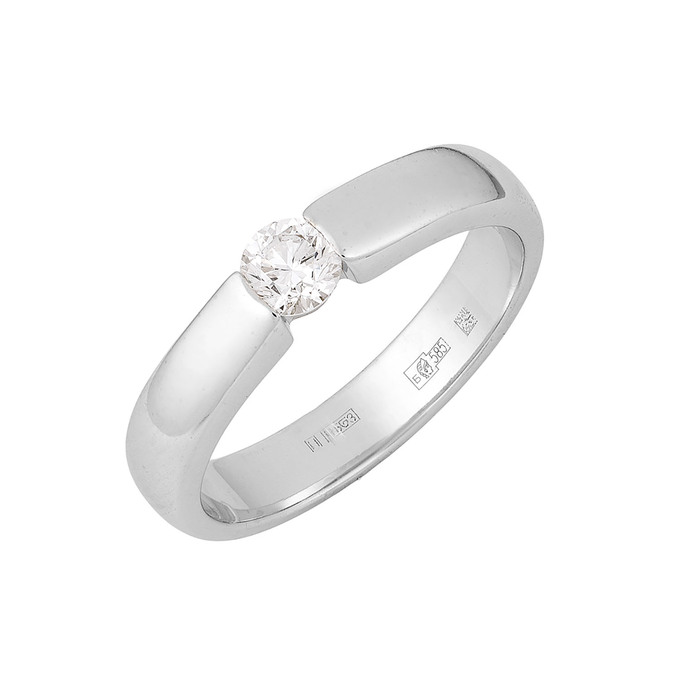 Кольцо из золота 585 пробы c бриллиантом