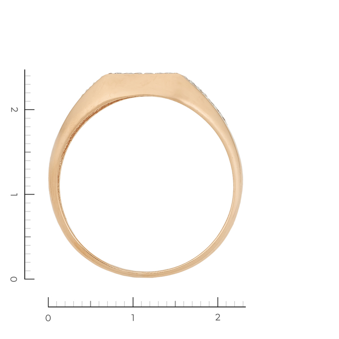 Кольцо из красного золота 585 пробы c 46 фианитами
