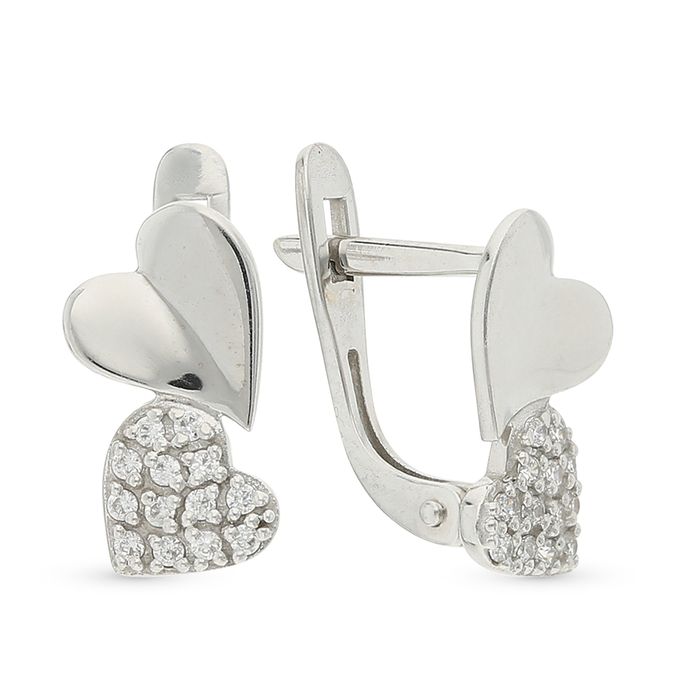 Серьги из золота 585 пробы c фианитами
