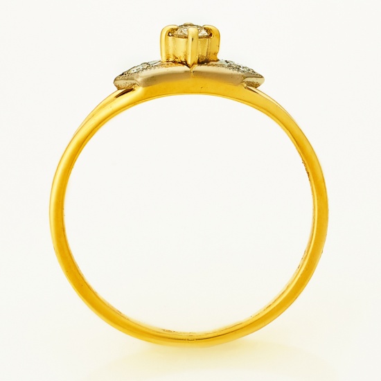 Кольцо из комбинированного золота 750 пробы c 3 бриллиантами, Л08081157 за 23100