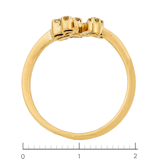 Кольцо из желтого золота 585 пробы c 7 бриллиантами, Л35061688 за 17340