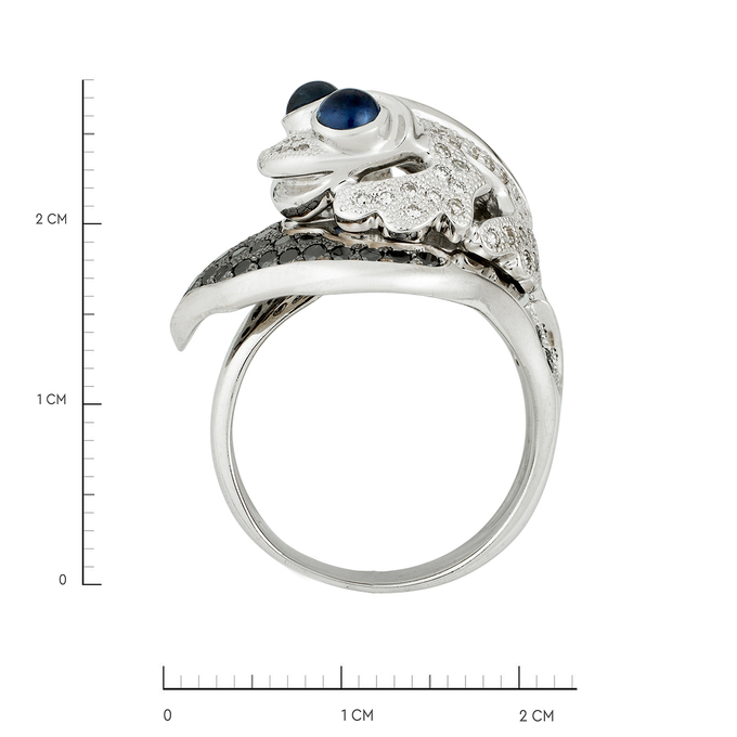 Кольцо из золота 585 пробы c сапфирами и бриллиантами, Л 2812 1184 за 170000