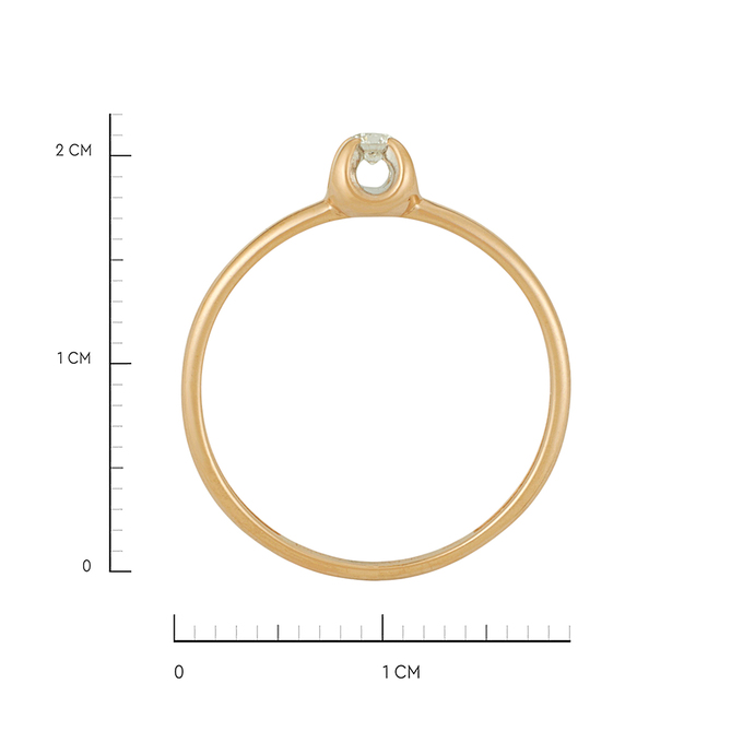 Кольцо из золота 585 пробы c бриллиантом, Л 7601 6408 за 16720
