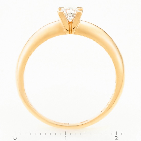 Кольцо из красного золота 585 пробы c 1 бриллиантом, Л24131435 за 68940