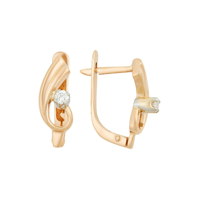 Серьги из золота 585 пробы c бриллиантами, Л 0808 5974 за 54400