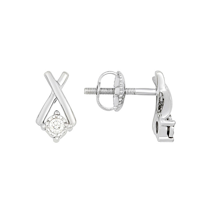 Серьги из золота 585 пробы с бриллиантами, Л 1908 7928 за 25400