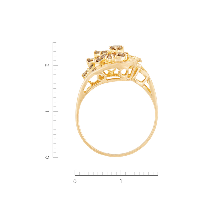 Кольцо из желтого золота 750 пробы c 17 бриллиантами, Л 6002 1702 за 40200