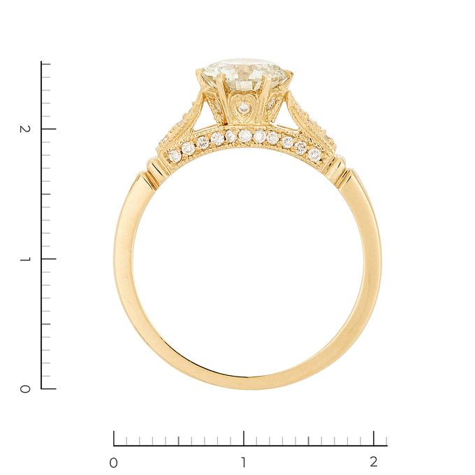 Кольцо из желтого золота 750 пробы c 33 бриллиантами, Л 2810 1937 за 400000