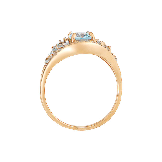 Кольцо из золота 585 пробы с топазами и бриллиантами, Л 4508 1477 за 43900