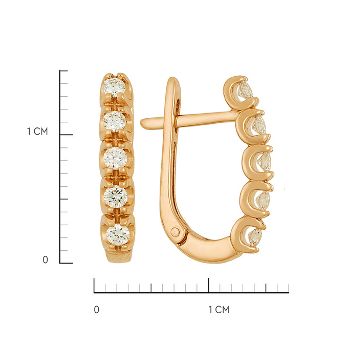 Серьги из золота 585 пробы c бриллиантами