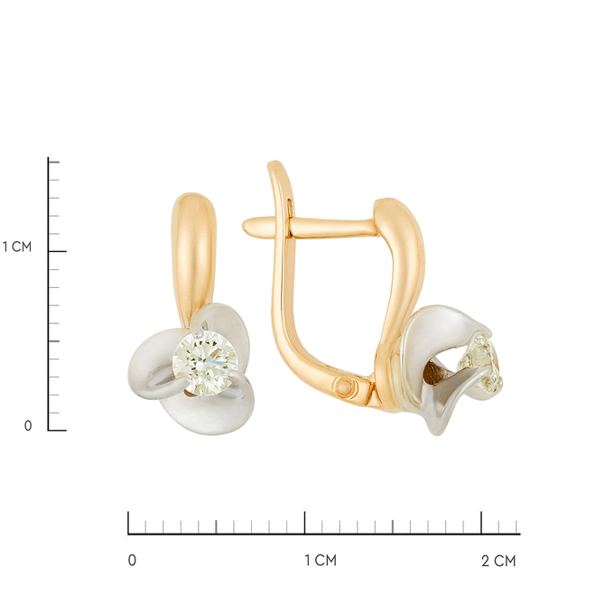 Серьги из золота 585 пробы c бриллиантами, Л 2811 1156 за 91040