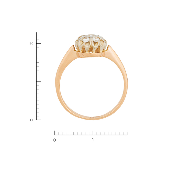 Кольцо из комбинированного золота 585 пробы c 7 бриллиантами, Л08083933 за 22500
