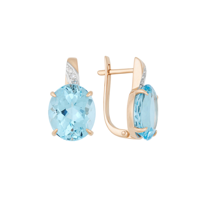 Серьги из золота 585 пробы c топазами и бриллиантами, К 0000 2702 за 64500