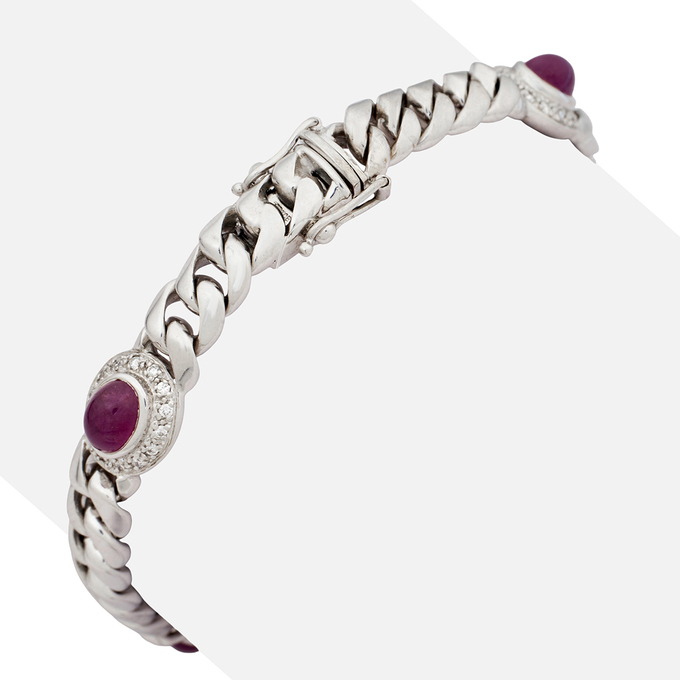 Браслет из золота 750 пробы c рубинами и бриллиантами, Л 3014 5036 за 380000