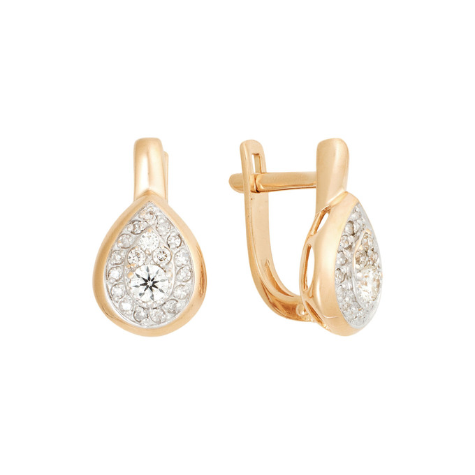 Серьги из золота 585 пробы с бриллиантами, Ц О007 5868 за 49600