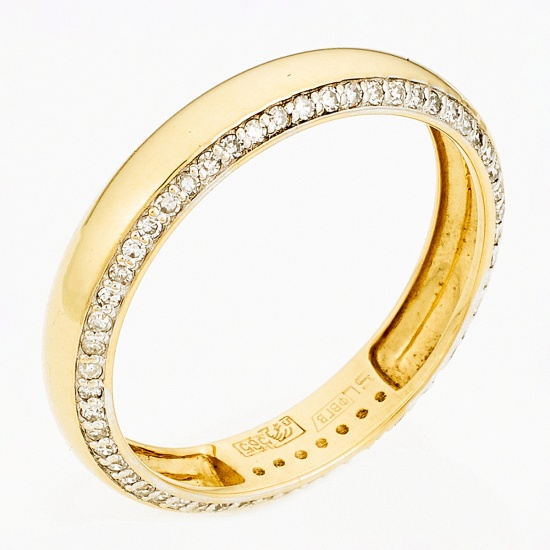 Кольцо из желтого золота 585 пробы c 54 бриллиантами, Л60018263 за 13740
