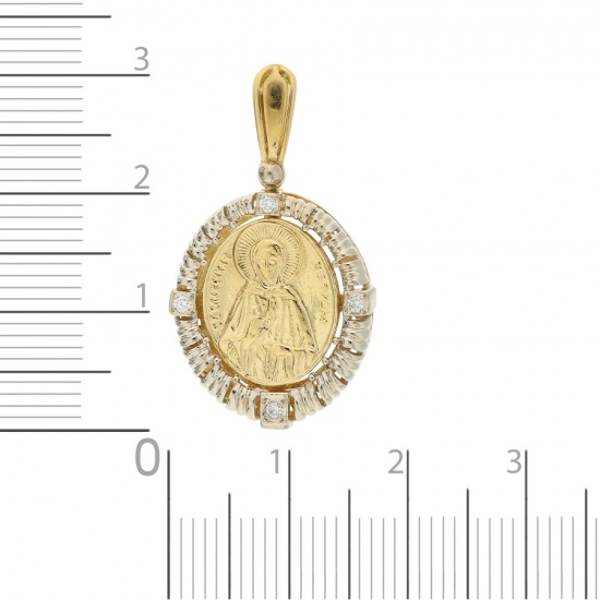 Иконка из комбинированного золота 750 пробы c 4 бриллиантами
