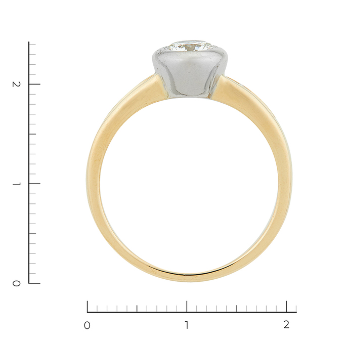 Кольцо из комбинированного золота 585 пробы c 9 бриллиантами, Л 4106 6268 за 206150
