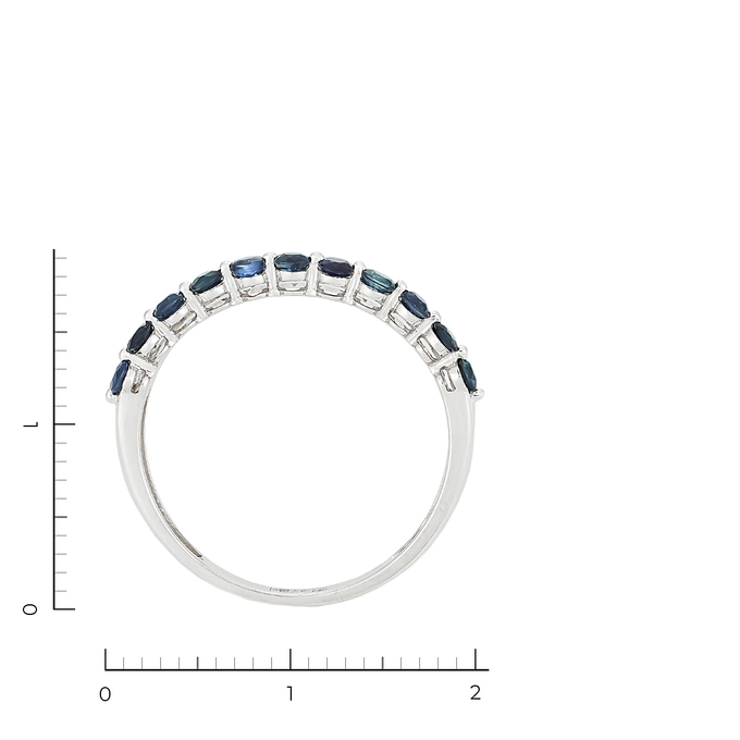 Кольцо из белого золота 585 пробы c 17 бриллиантами и 11 сапфирами, Л 6201 5376 за 24720