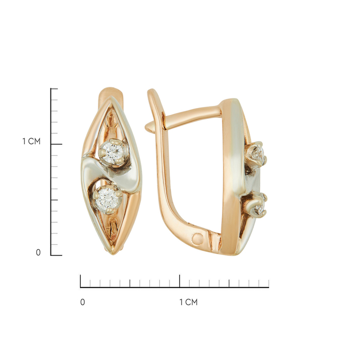 Серьги из золота 585 пробы c бриллиантами, Ц О007 1010 за 57520