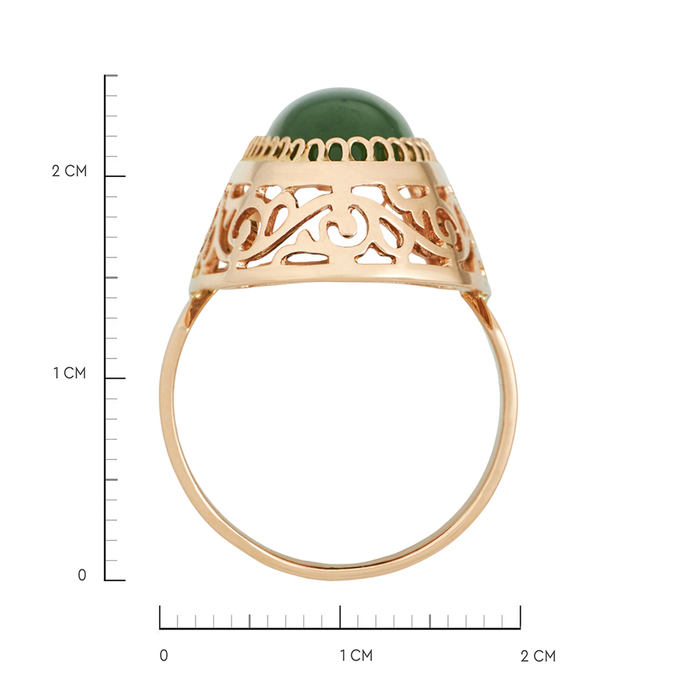 Кольцо из золота 583 пробы c нефритом, Л 3309 6219 за 70880