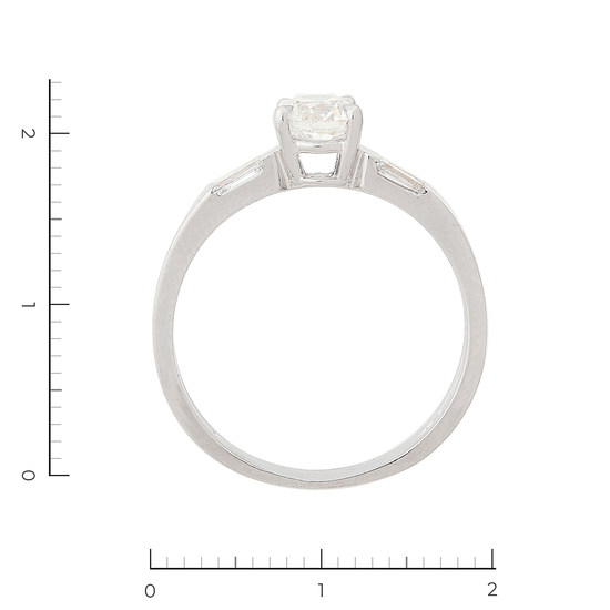 Кольцо из белой платины 950 пробы c 5 бриллиантами, Л31085889 за 310000