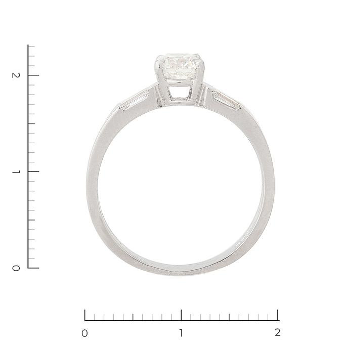 Кольцо из белой платины 950 пробы c 5 бриллиантами, Л 3108 5889 за 359000