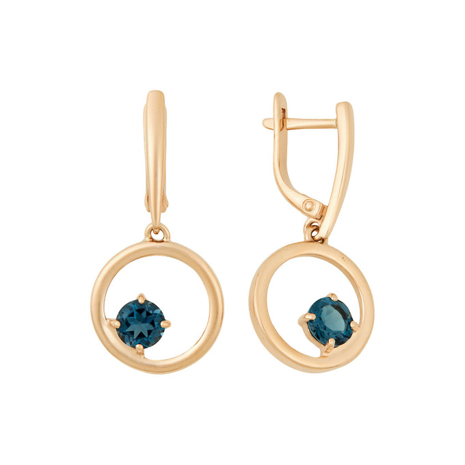 Серьги из золота 585 пробы c топазами Лондон, Л 1910 8590 за 47600