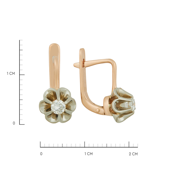 Серьги из золота 583 пробы c бриллиантами, Л 2010 5105 за 79040