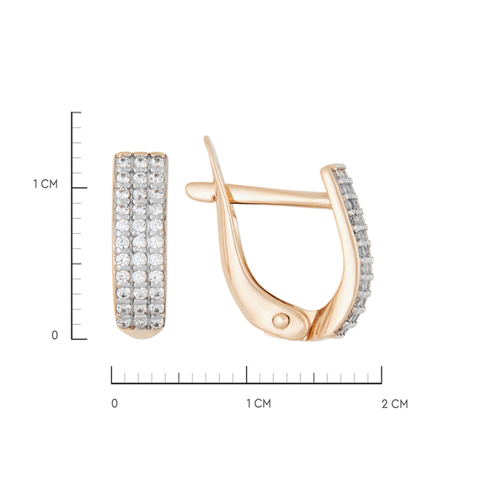 Серьги из золота 585 пробы c фианитами
