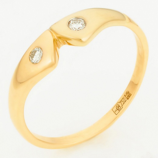 Кольцо из комбинированного золота 750 пробы c 2 бриллиантами Л18105454 фото 1