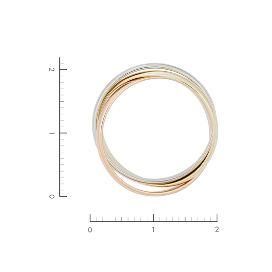 Кольцо обручальное из комбинированного золота 585 пробы, Л76010774 за 19810