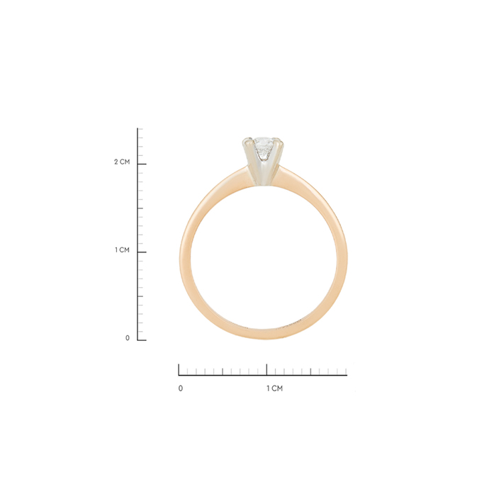 Кольцо из золота 585 пробы c бриллиантом, Л 3507 0290 за 34800