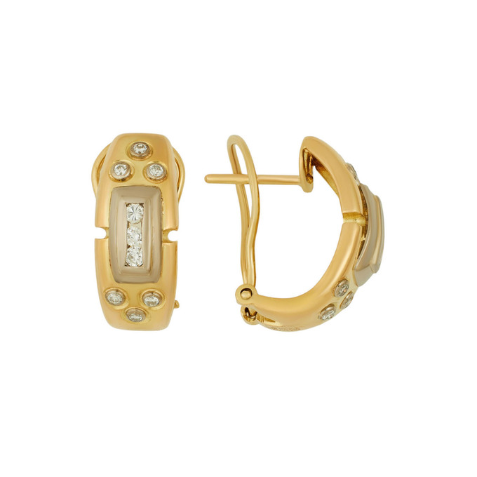 Серьги из золота 750 пробы c бриллиантами